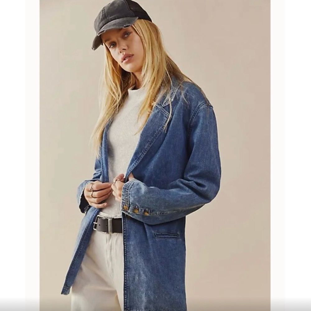 We The Free Beckett Denim Blue Jacket XS - Picture 7 of 8